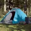 Tente de camping à dôme 4 personnes bleu imperméable
