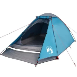 Tente de camping à dôme 4 personnes bleu imperméable