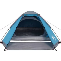 Tente de camping à dôme 4 personnes bleu imperméable