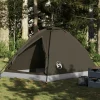 Tente de camping à dôme 4 personnes marron imperméable