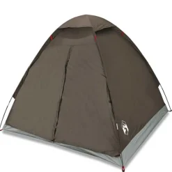 Tente de camping à dôme 4 personnes marron imperméable