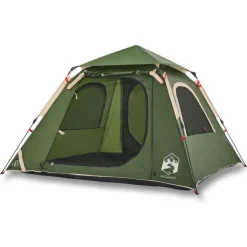 Tente de camping à dôme 4 personnes vert libération rapide