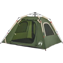 Tente de camping à dôme 4 personnes vert libération rapide