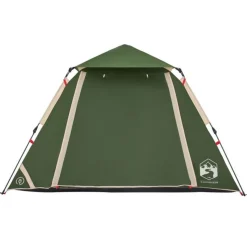 Tente de camping à dôme 4 personnes vert libération rapide