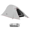 Tente de camping 1-2 pers. double toit étanche 2000 mm sac de transport gris