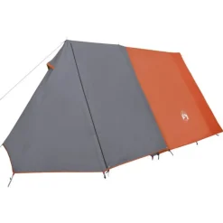 Tente de camping 3 personnes gris et orange imperméable