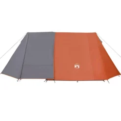 Tente de camping 3 personnes gris et orange imperméable