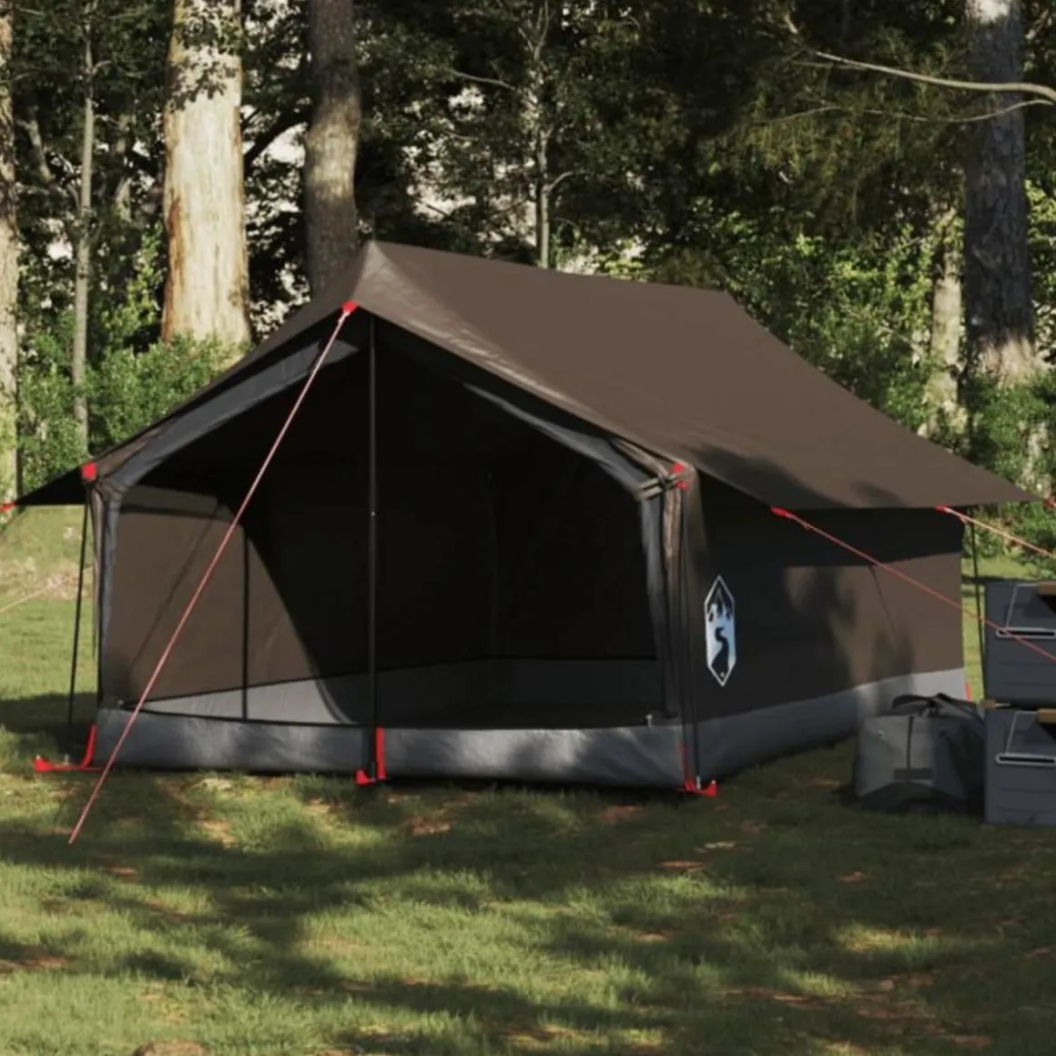 Tente de camping 2 personnes marron imperméable