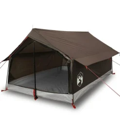 Tente de camping 2 personnes marron imperméable