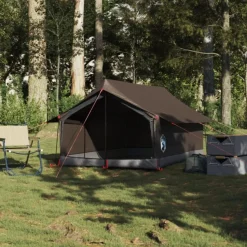 Tente de camping 2 personnes marron imperméable