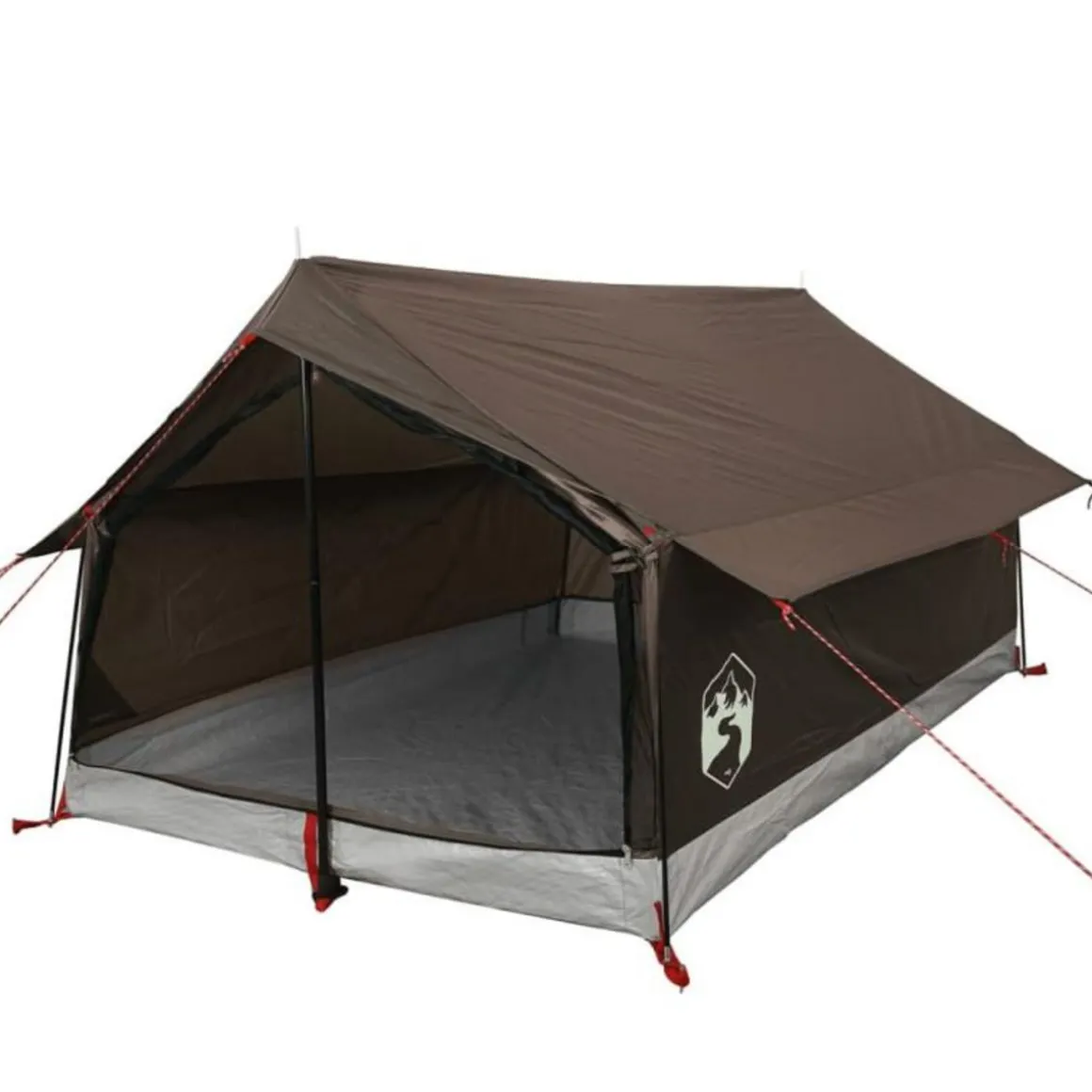 Tente de camping 2 personnes marron imperméable