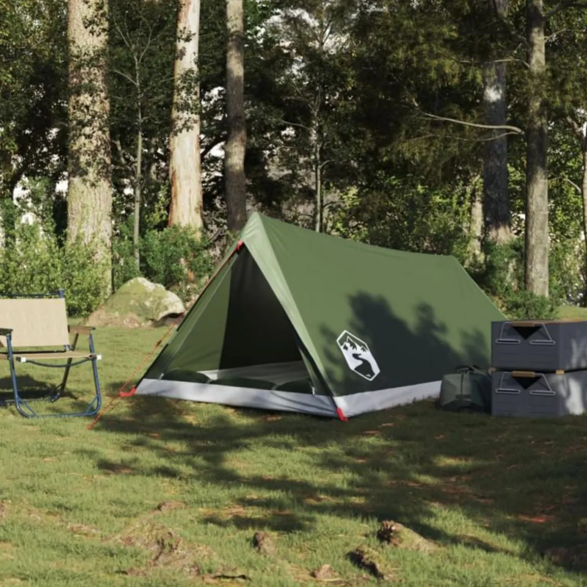 Tente de camping 2 personnes vert olive imperméable