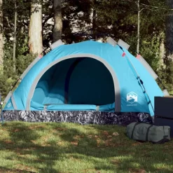 Tente de camping 2 personnes bleu libération rapide