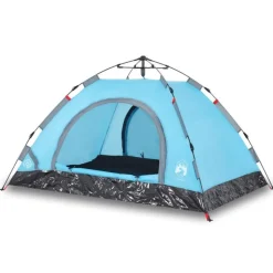 Tente de camping 2 personnes bleu libération rapide