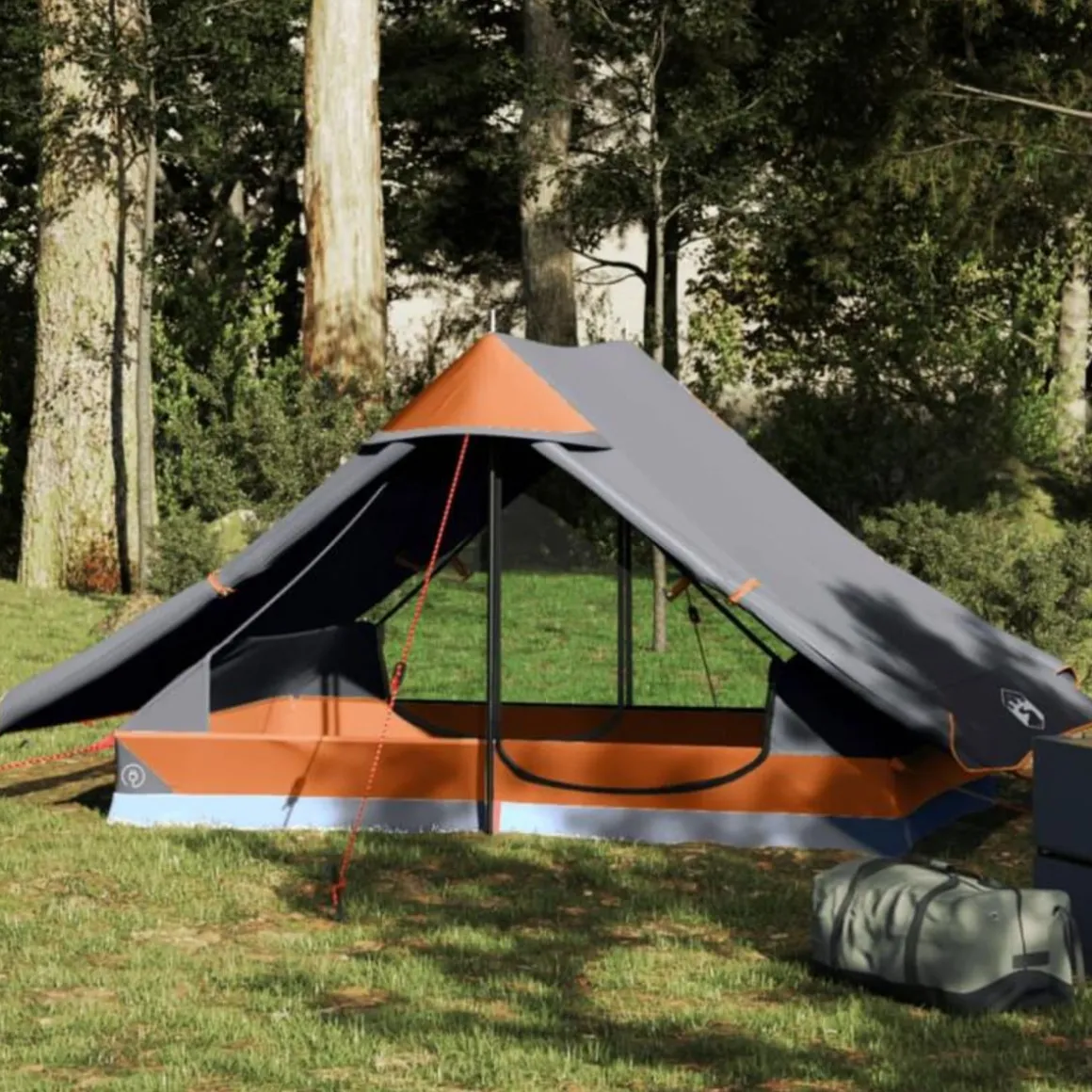 Tente de camping 2 personnes gris imperméable