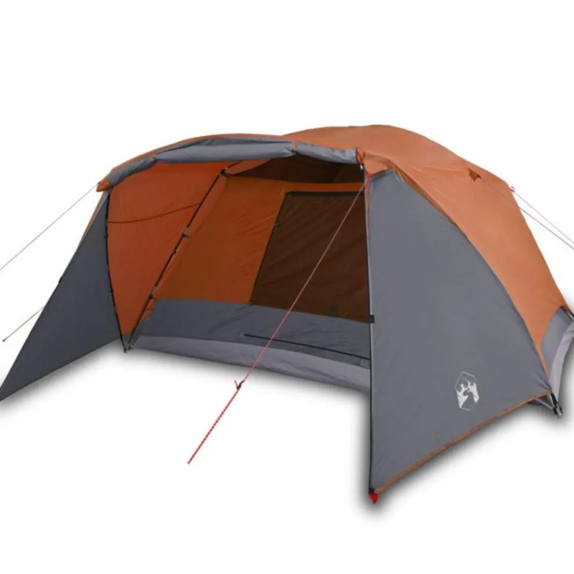 Tente de camping avec porche 4 personnes orange imperméable