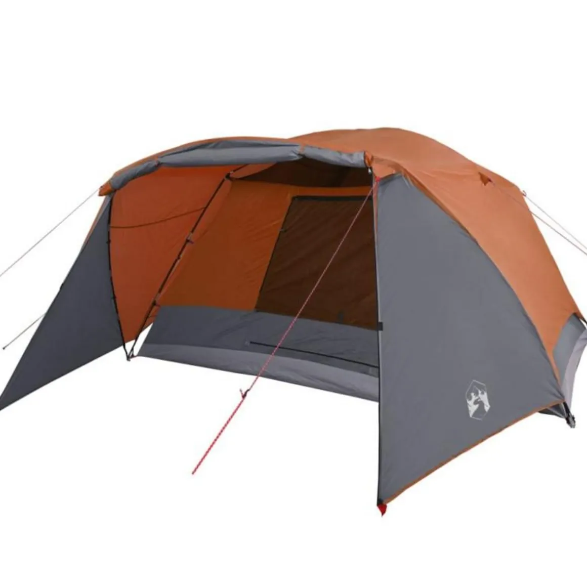 Tente de camping avec porche 4 personnes orange imperméable