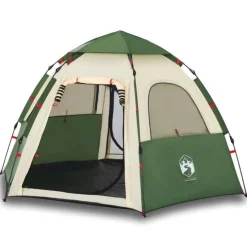 Tente de camping cabine 4 personnes vert libération rapide