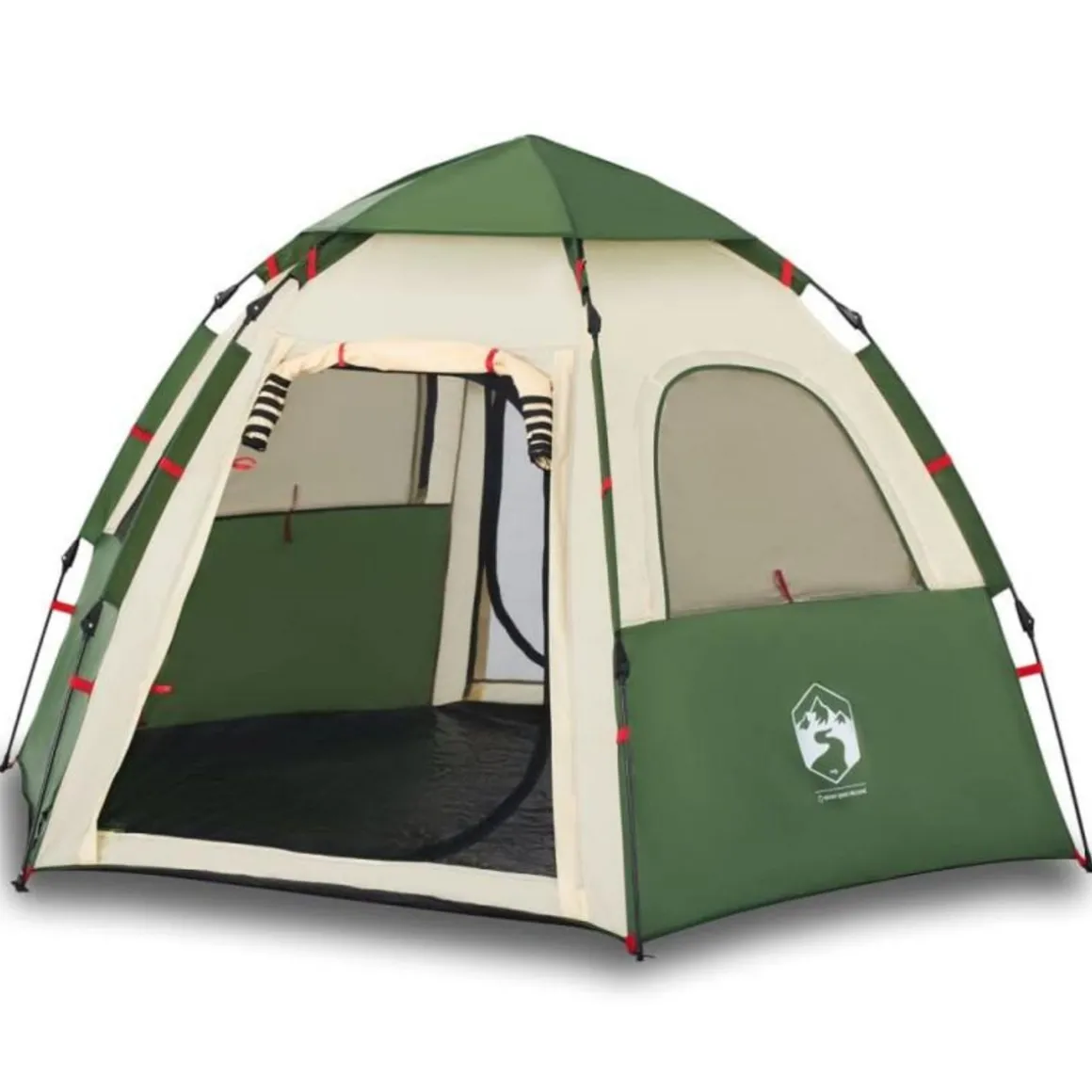 Tente de camping cabine 4 personnes vert libération rapide