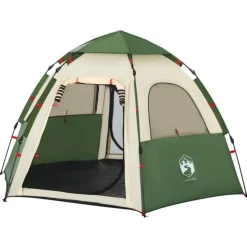 Tente de camping cabine 4 personnes vert libération rapide