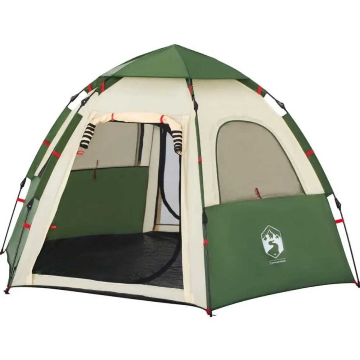 Tente de camping cabine 4 personnes vert libération rapide