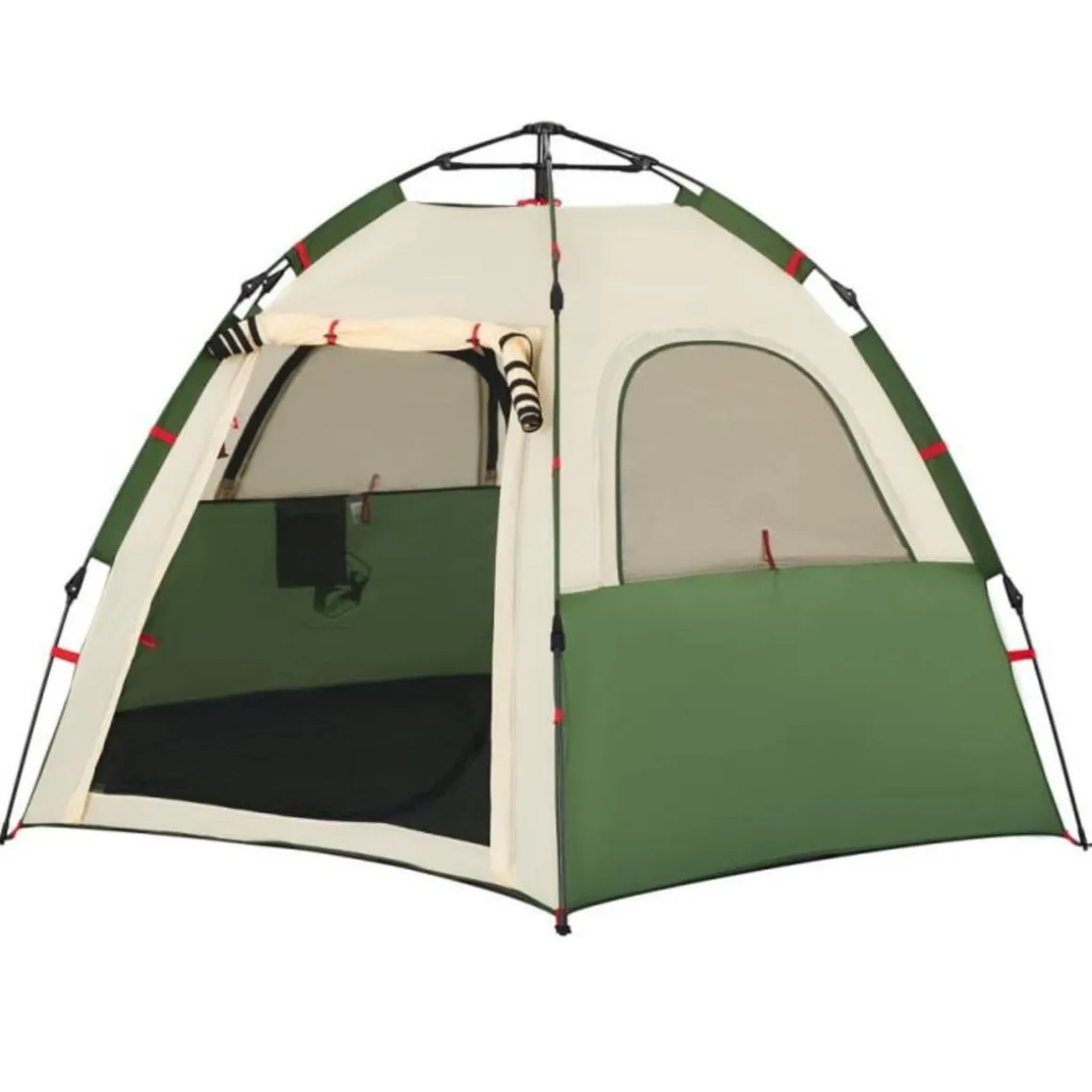 Tente de camping cabine 4 personnes vert libération rapide