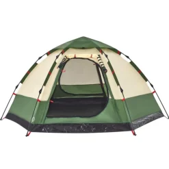 Tente de camping cabine 4 personnes vert libération rapide