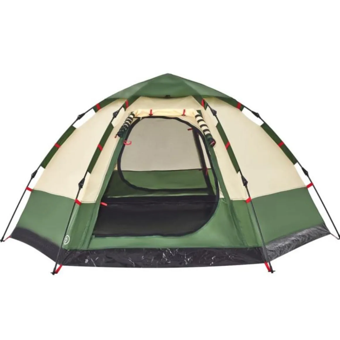 Tente de camping cabine 4 personnes vert libération rapide