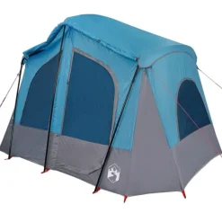 Tente de camping de cabine 5 personnes bleu imperméable