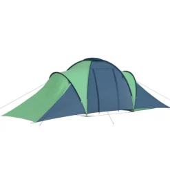Tente de camping pour 6 personnes bleu et vert