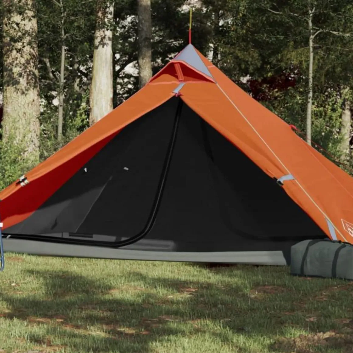 Tente de camping tipi 1 personne orange imperméable