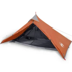 Tente de camping tipi 1 personne orange imperméable