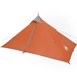 Tente de camping tipi 1 personne orange imperméable