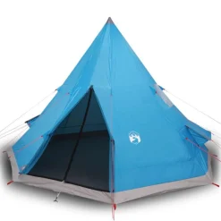 Tente de camping tipi 4 personnes bleu imperméable