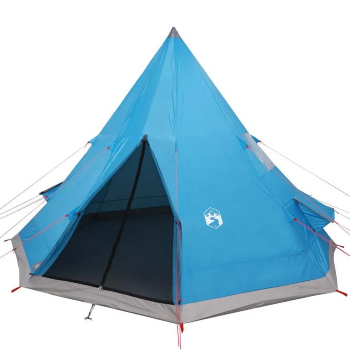 Tente de camping tipi 4 personnes bleu imperméable