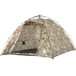 Tente de pêche 4 personnes camouflage libération rapide