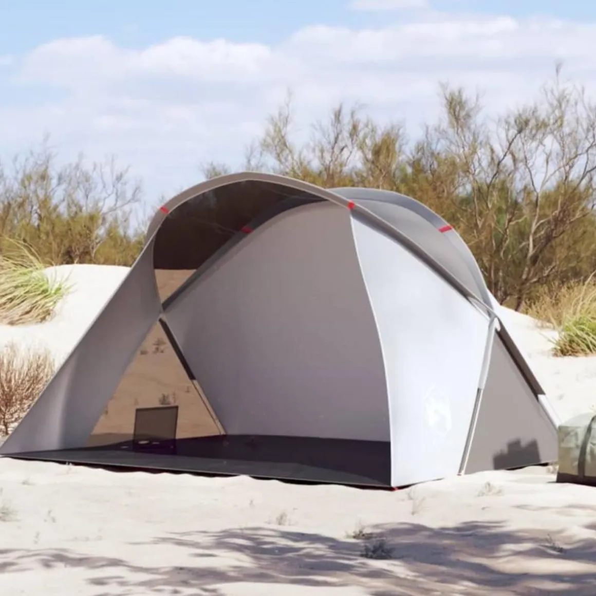 Tente de plage 2 personnes gris escamotable imperméable