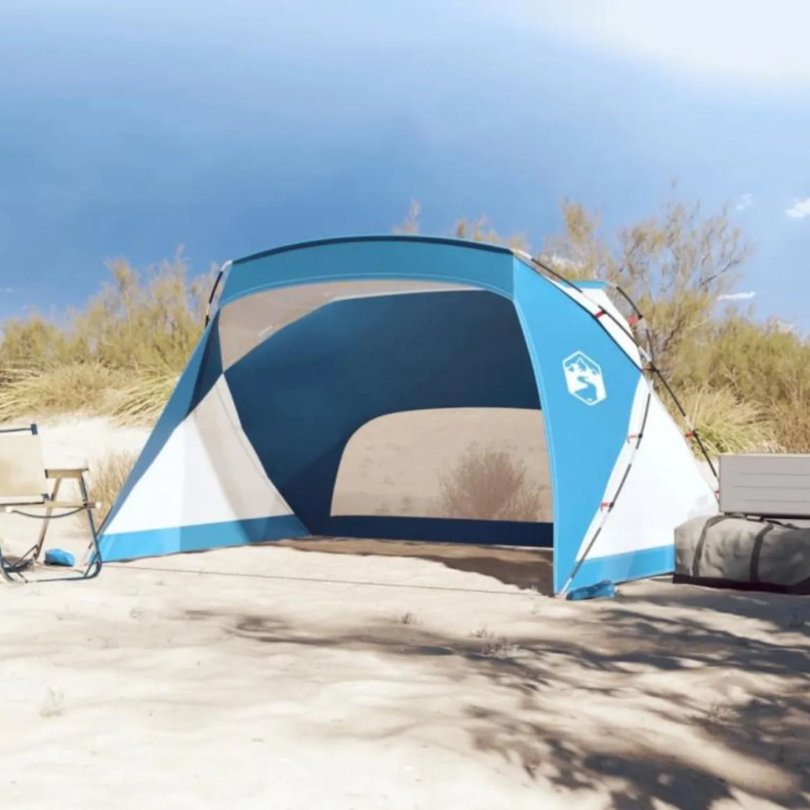 Tente de plage bleu azuré 274x178x170 148 cm 185T polyester