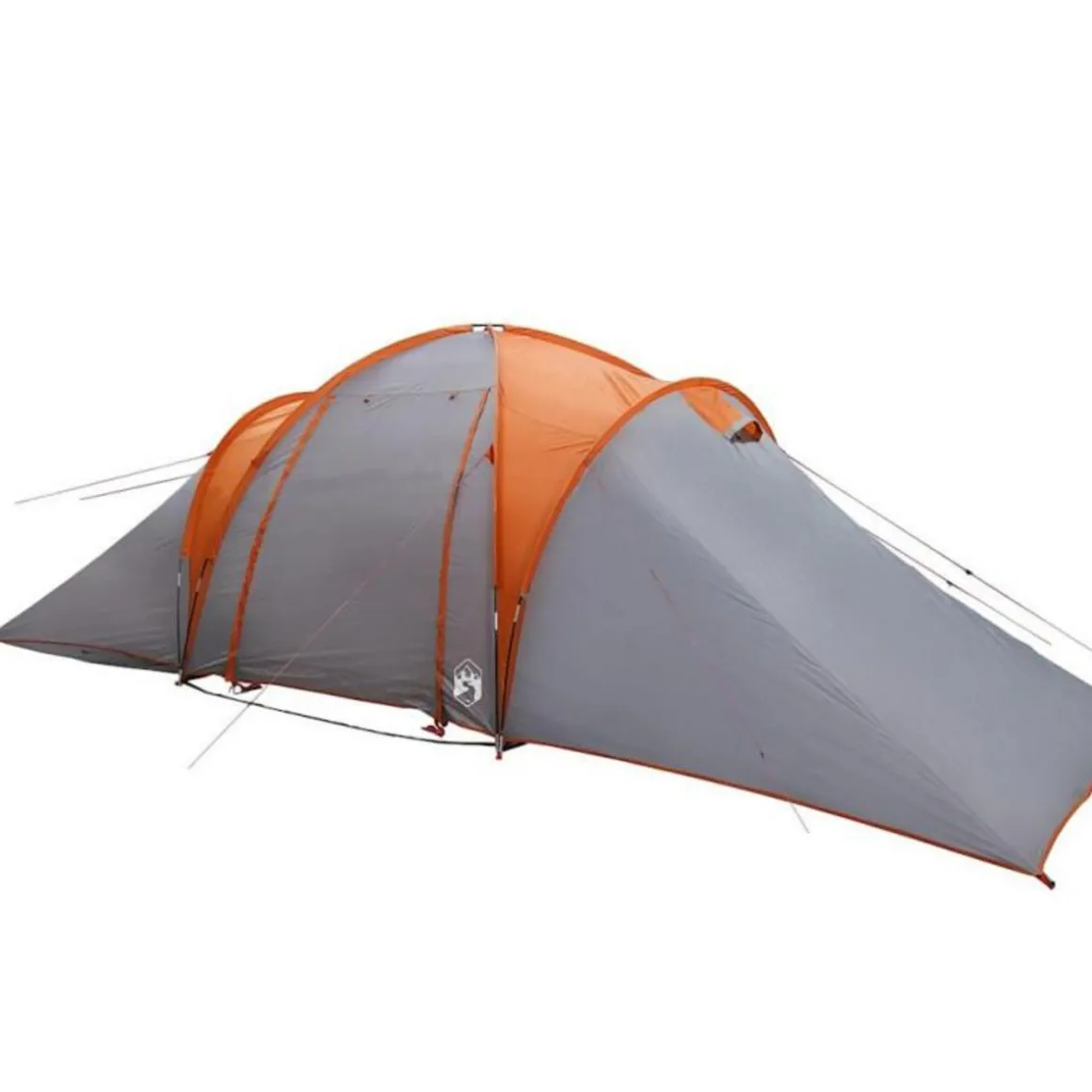 Tente familiale à dôme 6 personnes gris et orange imperméable