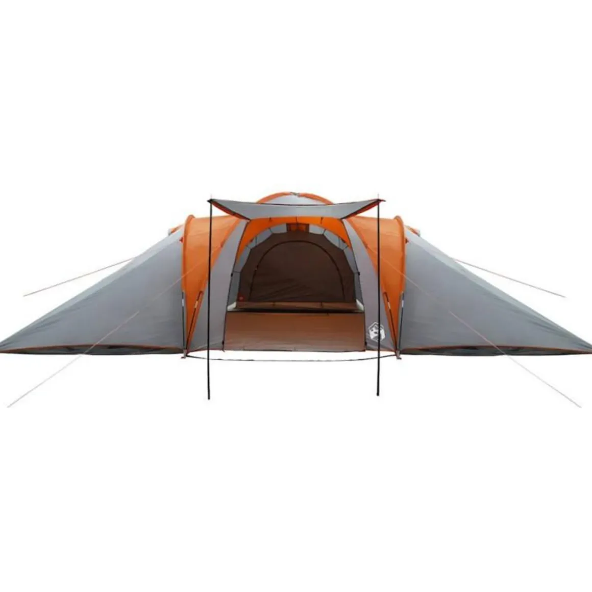 Tente familiale à dôme 6 personnes gris et orange imperméable