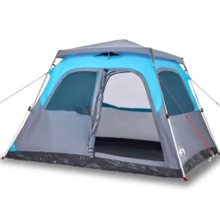 Tente familiale à dôme 6 personnes bleu libération rapide
