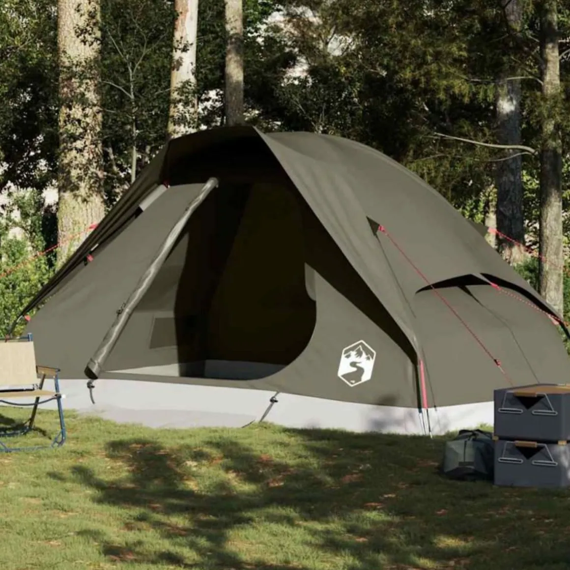 Tente familiale à dôme 6 personnes marron imperméable