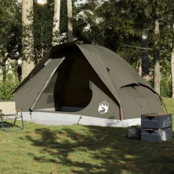 Tente familiale à dôme 6 personnes marron imperméable