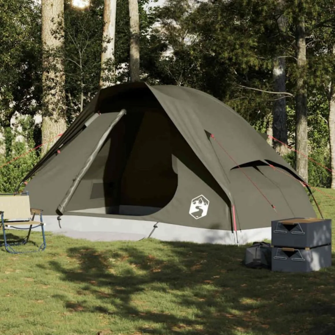 Tente familiale à dôme 6 personnes marron imperméable