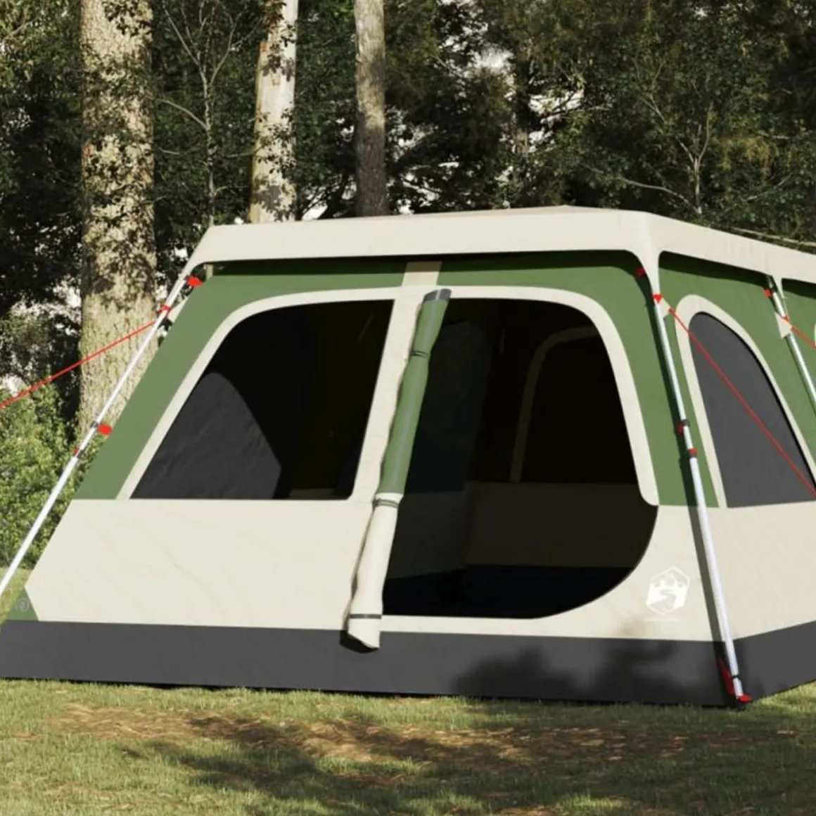 Tente familiale à dôme 8 personnes vert libération rapide