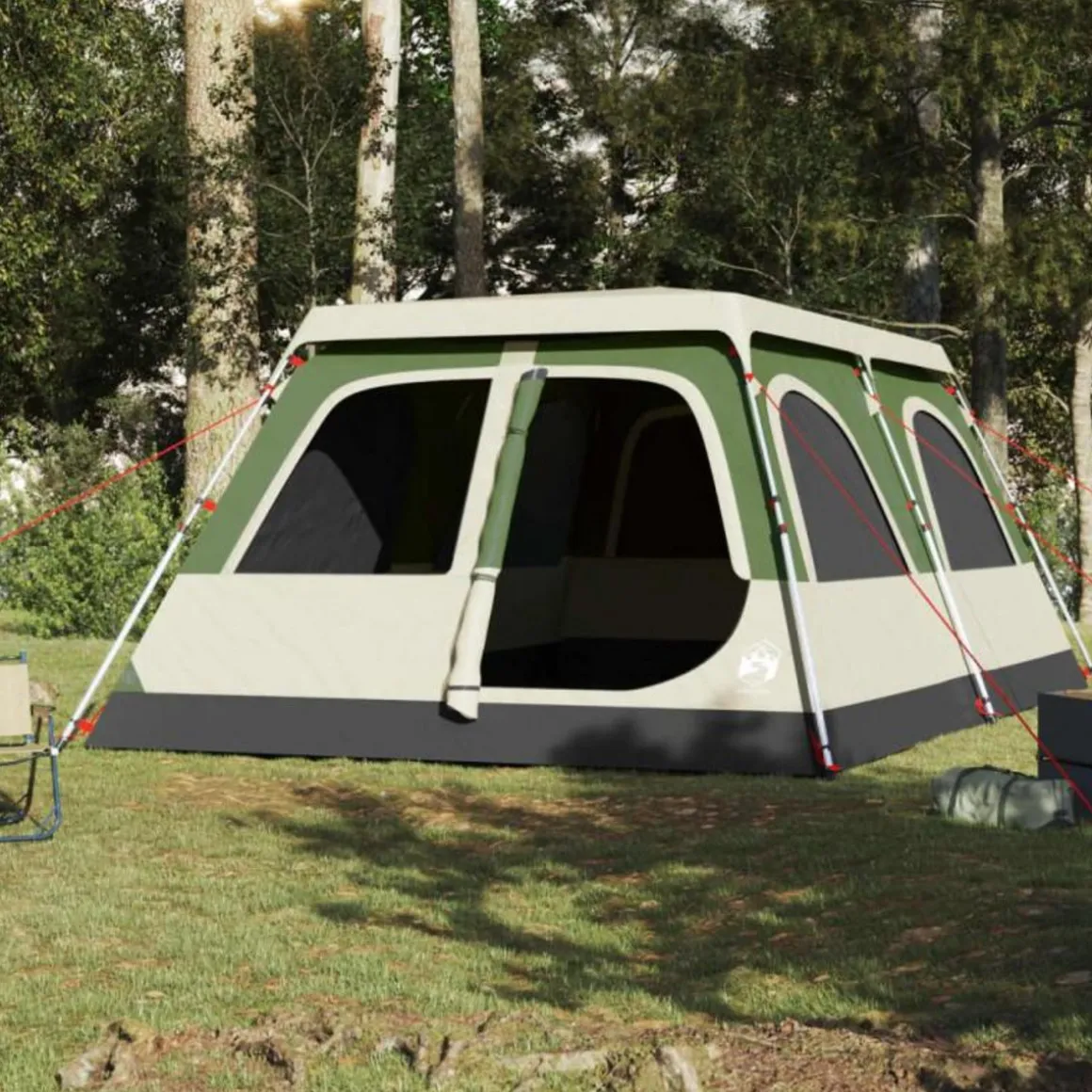 Tente familiale à dôme 8 personnes vert libération rapide