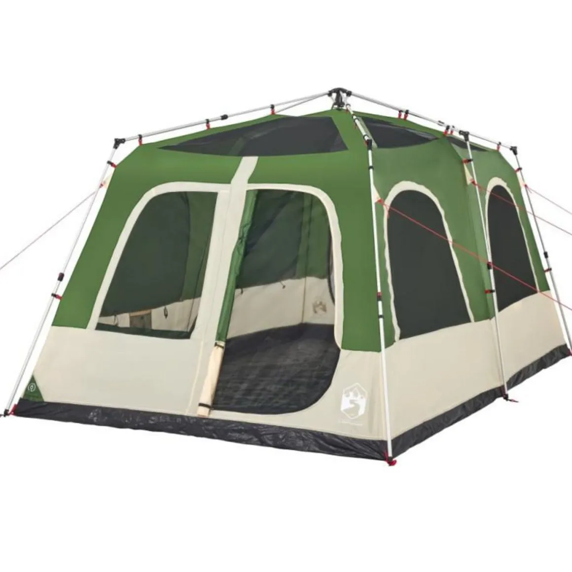 Tente familiale à dôme 8 personnes vert libération rapide
