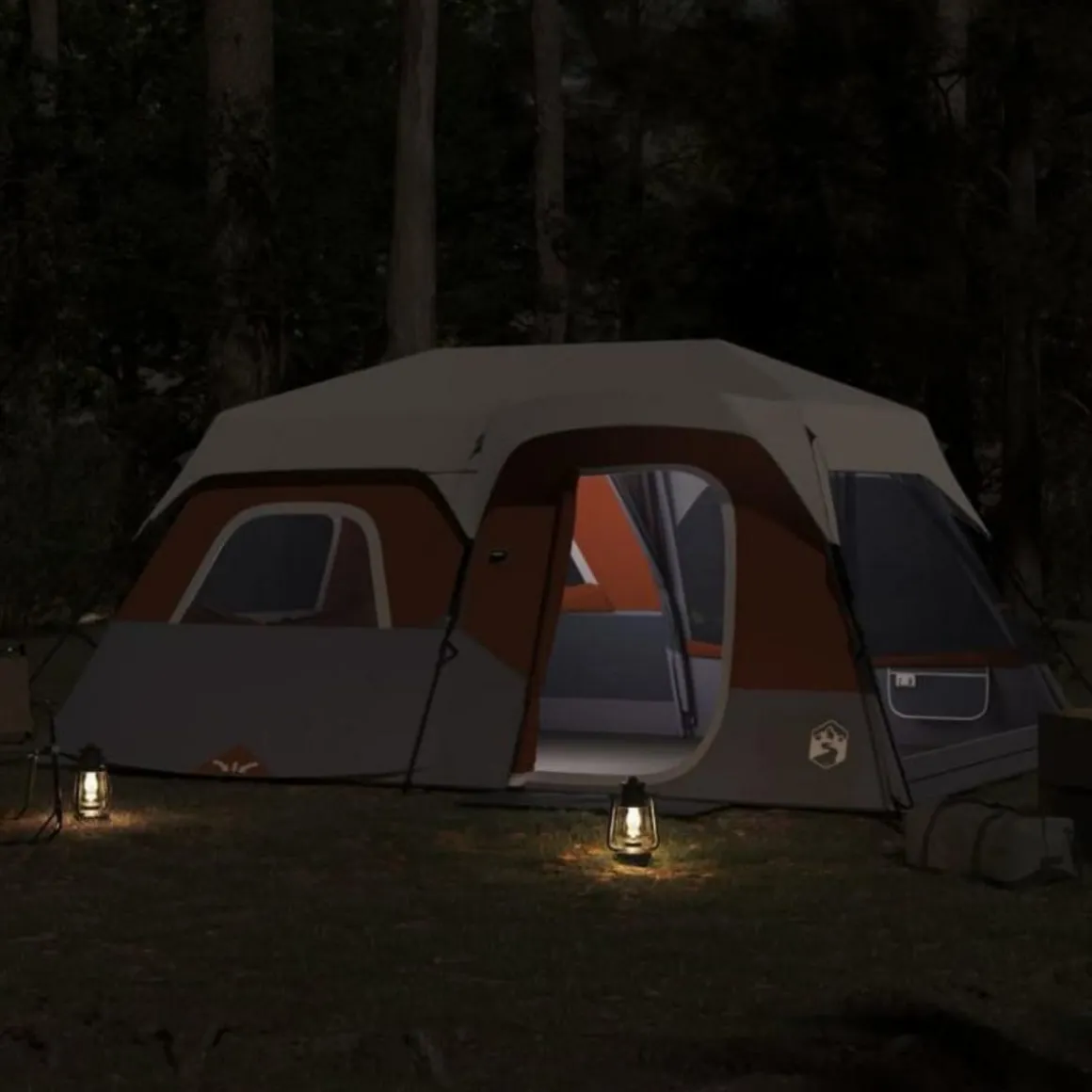 Tente familiale avec LED 9 personnes à dégagement rapide