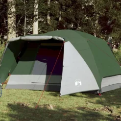 Tente familiale avec porche 6 personnes vert imperméable