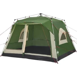 Tente familiale cabine 7 personnes vert dégagement rapide